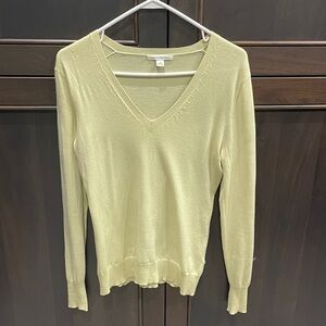 Banana Republic Light Yellow V-Neck Sweater